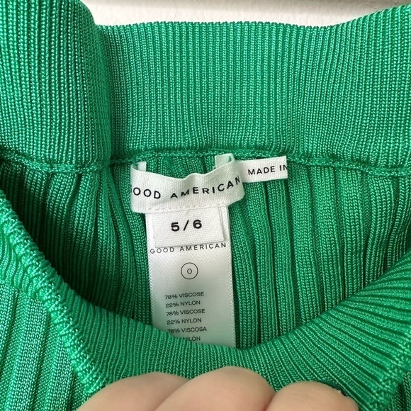 GOOD AMERICAN leggings green ribbed pull on flare pants 2X/3X NWT - Picture 5 of 10